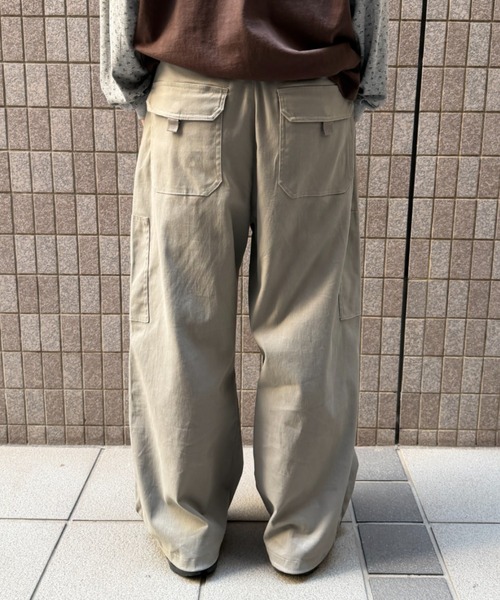 BROKEN BASE(ブロークンベース)の「Button Cargo Pants / ボタンカーゴパンツ(カーゴパンツ・メンズ・ライトグレー/ネイビー・LARGE/MEDIUM)」の6枚目の写真