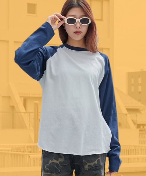 FRUIT OF THE LOOM(フルーツオブザルーム)の「FRUIT OF THE LOOM /フルーツオブザルーム カラーブロックロングスリーブラグランパックTシャツ メンズ レディース 2026年秋冬 秋服(Tシャツ/カットソー・メンズ・ホワイト/グレー/チャコール・S/M/L/XL)」の2枚目の写真