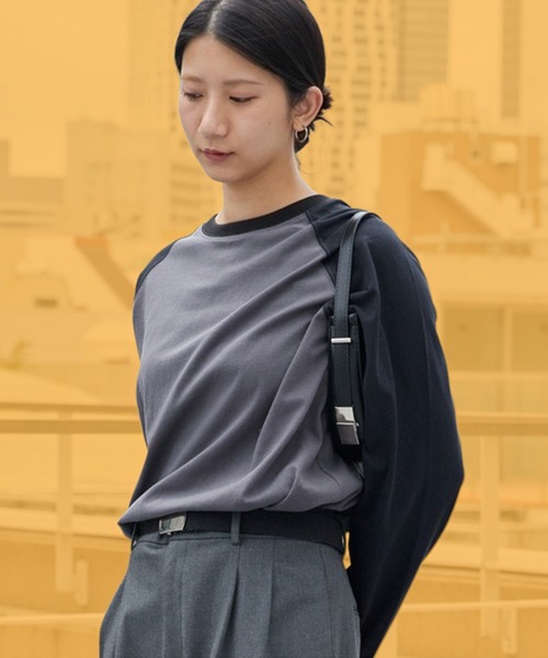 FRUIT OF THE LOOM(フルーツオブザルーム)の「FRUIT OF THE LOOM /フルーツオブザルーム カラーブロックロングスリーブラグランパックTシャツ メンズ レディース 2026年秋冬 秋服(Tシャツ/カットソー・メンズ・ホワイト/グレー/チャコール・S/M/L/XL)」の3枚目の写真