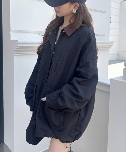 Ada.(エイダ)の「配色衿 フラップポケット オーバーサイズ ブルゾン(ブルゾン・レディース・グレー/ブラック・FREE)」の17枚目の写真