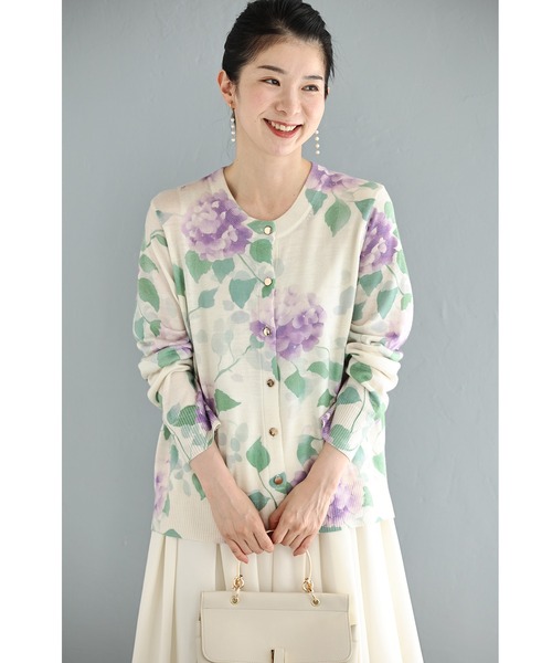 cawaii(カワイイ)の「朝露に揺れる紫陽花ニットカーディガン(カーディガン/ボレロ・レディース・パープル・FREE)」の3枚目の写真