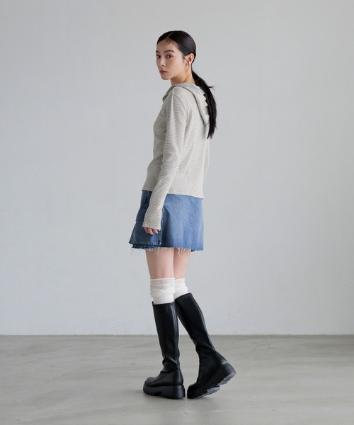 LOWRYS FARM(ローリーズファーム)の「CONE/カーゴミニスカート 1047091(デニムスカート・レディース・ブラック/ブルー・MEDIUM/LARGE)」の5枚目の写真