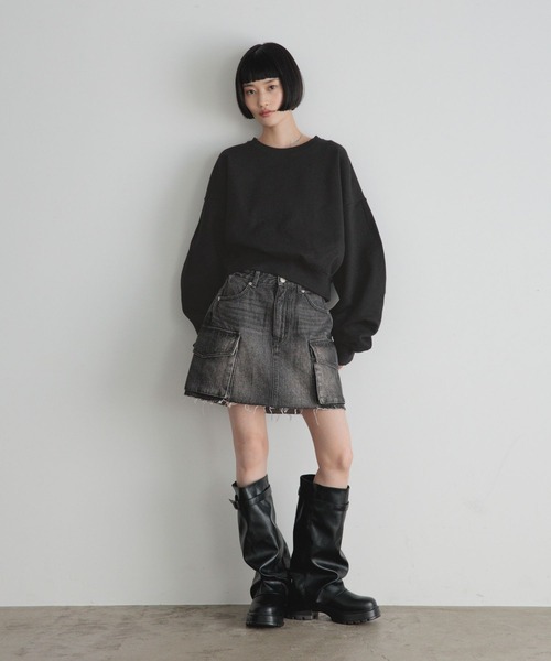 LOWRYS FARM(ローリーズファーム)の「CONE/カーゴミニスカート 1047091(デニムスカート・レディース・ブラック/ブルー・MEDIUM/LARGE)」の8枚目の写真