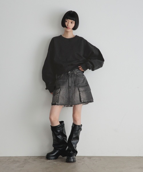 LOWRYS FARM(ローリーズファーム)の「CONE/カーゴミニスカート 1047091(デニムスカート・レディース・ブラック/ブルー・MEDIUM/LARGE)」の9枚目の写真