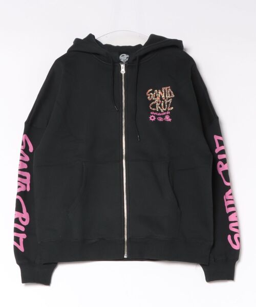 SANTA CRUZ(サンタクルーズ)の「【ムラサキスポーツ限定】SANTACRUZ/サンタクルーズ ジップアップ パーカー フーディー ロゴ レオパード柄 バックプリント 裏起毛 502264331(パーカー・レディース・ピンク/ブラック・L/M)」の18枚目の写真