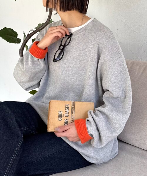 CIAOPANIC TYPY(チャオパニックティピー)の「【ZOZO限定】ウォッシャブルビックシルエットロンTライクニット(ニット/セーター・メンズ・ブラック/アイボリー/ブラウン/ライトグレー/レッド/イエロー/ネイビー・X-LARGE/LARGE/MEDIUM/SMALL)」の3枚目の写真