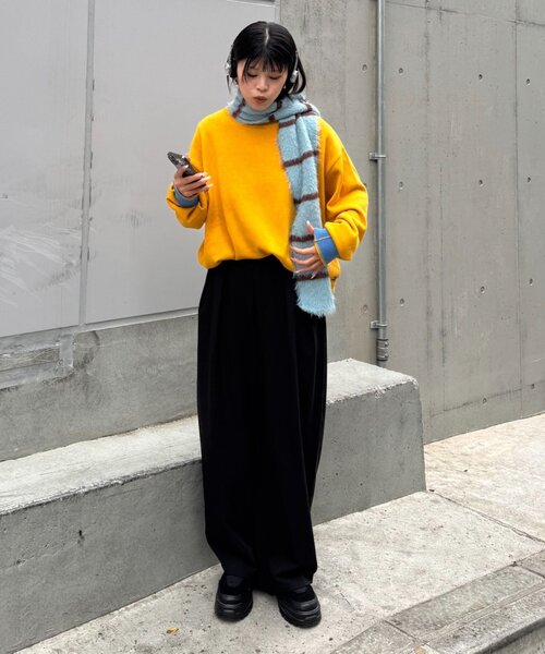 CIAOPANIC TYPY(チャオパニックティピー)の「【ZOZO限定】ウォッシャブルビックシルエットロンTライクニット(ニット/セーター・メンズ・ブラック/アイボリー/ブラウン/ライトグレー/レッド/イエロー/ネイビー・X-LARGE/LARGE/MEDIUM/SMALL)」の13枚目の写真
