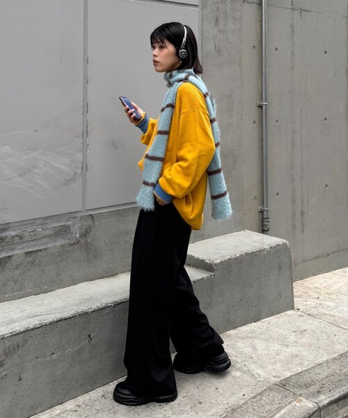 CIAOPANIC TYPY(チャオパニックティピー)の「【ZOZO限定】ウォッシャブルビックシルエットロンTライクニット(ニット/セーター・メンズ・ブラック/アイボリー/ブラウン/ライトグレー/レッド/イエロー/ネイビー・X-LARGE/LARGE/MEDIUM/SMALL)」の14枚目の写真