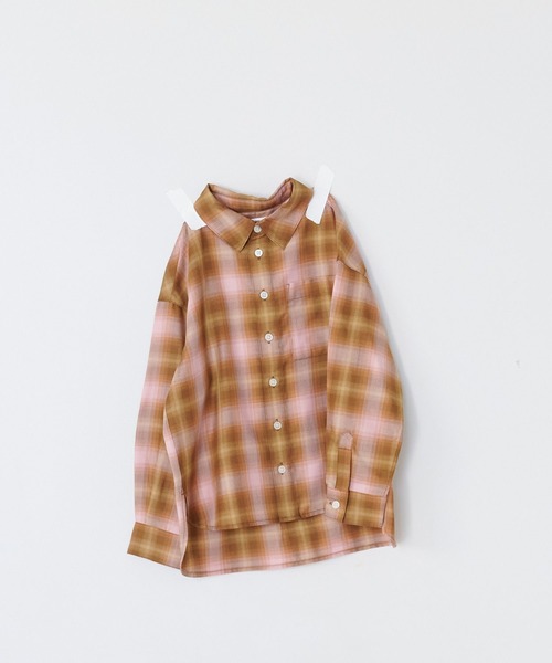 LOWRYS FARM（ローリーズファーム）の「オンブレチェックシャツ　1047048（シャツ/ブラウス・キッズ・グレー/ピンク/ブルー・110cm/150cm/120cm/140cm）」の3枚目の写真