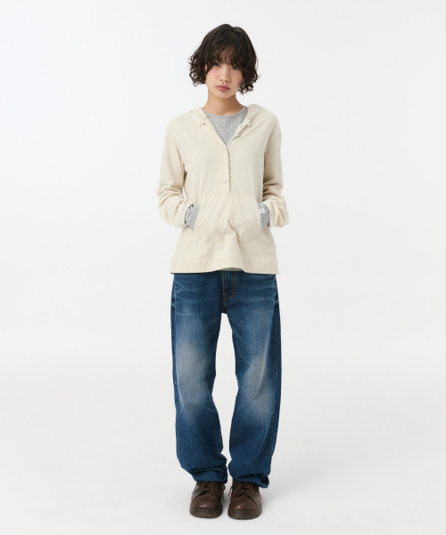 OHESHIO(オヘシオ)の「フローラルボタンフード付きロングスリーブ、アイボリー(Tシャツ/カットソー・レディース・その他・FREE)」の10枚目の写真