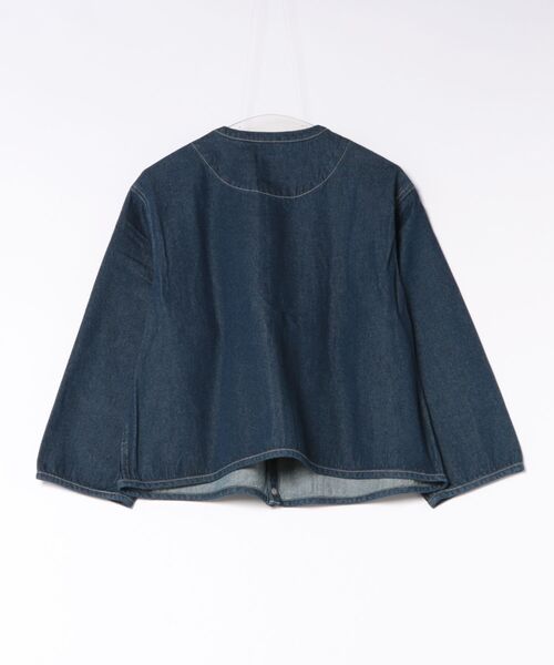 DANTON（ダントン）の「Women's Denim Collarless Jacket（ダウンジャケット/コート・レディース・ブラック/ダークインディゴブルー・38/34/36）」の4枚目の写真