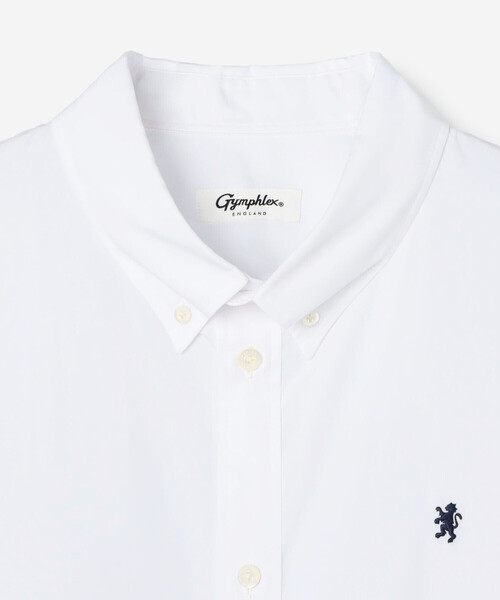 GYMPHLEX（ジムフレックス）の「Gymphlex | ボタンダウン ウエストギャザー チュニック WOMEN（シャツ/ブラウス・レディース・ホワイト/サックスブルー・14）」の6枚目の写真