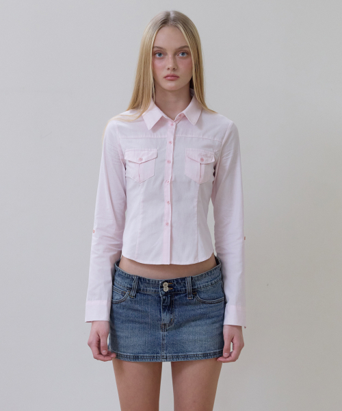 ROSEFRANTZ（ロゼフランツ）の「Pocket Roll-up shirt [Pink]（シャツ/ブラウス・レディース・PINK・SMALL/MEDIUM）」の2枚目の写真