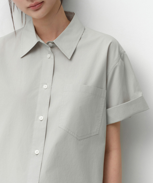 MUSINSA STANDARD WOMAN（ムシンサスタンダードウーマン）の「ウィメンズリラックスドソフトポプリン半袖シャツ[ダスティミント]（シャツ/ブラウス・レディース・その他・SMALL/MEDIUM/LARGE/X-SMALL）」の6枚目の写真