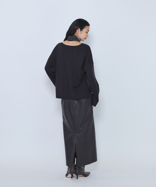 1er Arrondissement(プルミエアロンディスモン)の「ウールスムースVネックプルオーバー(ニット/セーター・レディース・ブラウン/オフホワイト/グレー/レッド・FREE)」の22枚目の写真
