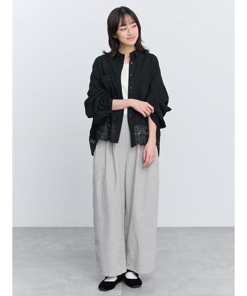 Samansa Mos2(サマンサ モスモス)の「ツイルワイドストレートパンツ(その他パンツ・レディース・チェック・F)」の2枚目の写真