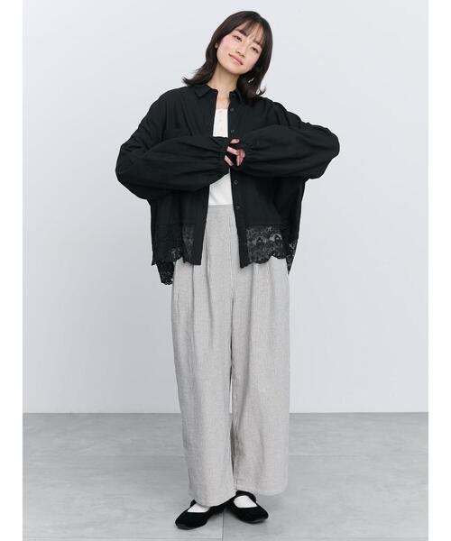 Samansa Mos2(サマンサ モスモス)の「ツイルワイドストレートパンツ(その他パンツ・レディース・チェック・F)」の3枚目の写真