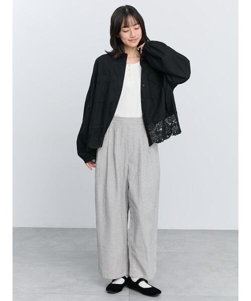 Samansa Mos2(サマンサ モスモス)の「ツイルワイドストレートパンツ(その他パンツ・レディース・チェック・F)」の4枚目の写真