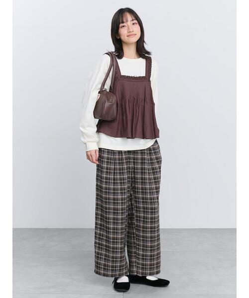Samansa Mos2(サマンサ モスモス)の「ツイルワイドストレートパンツ(その他パンツ・レディース・チェック・F)」の5枚目の写真
