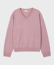 [unisex] ソフトVネックニット ピンク