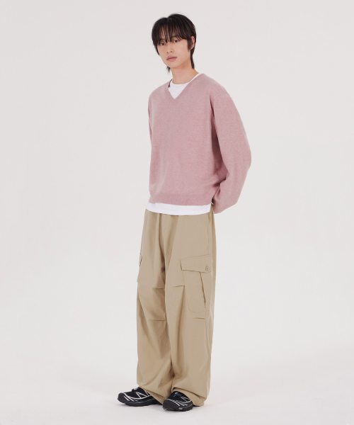 GLW（ジーエルダブリュ）の「[unisex] ソフトVネックニット ピンク（ニット/セーター・レディース・その他・LARGE/MEDIUM/SMALL/X-LARGE）」の4枚目の写真