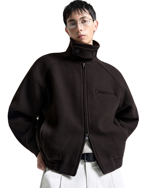 COSTUME O’CLOCK（コスチュームオクロック）の「[COCLXオジョンギュ] ウール 2-WAY ブルゾンジャケット ブラウン COOSJK045BROWN（ブルゾン・メンズ・その他・MEDIUM/LARGE/SMALL）」の2枚目の写真