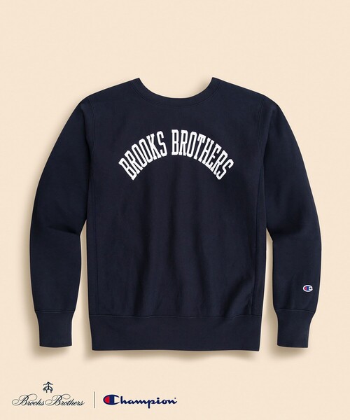 Champion（チャンピオン）の「Brooks Brothers×Champion　USAコットン　ラバープリントロゴ　スウェットシャツ　Made in USA（スウェット・メンズ・ブラウン/ブラック/ネイビー/グレー/ホワイト/グリーン・LARGE/MEDIUM/SMALL）」の6枚目の写真