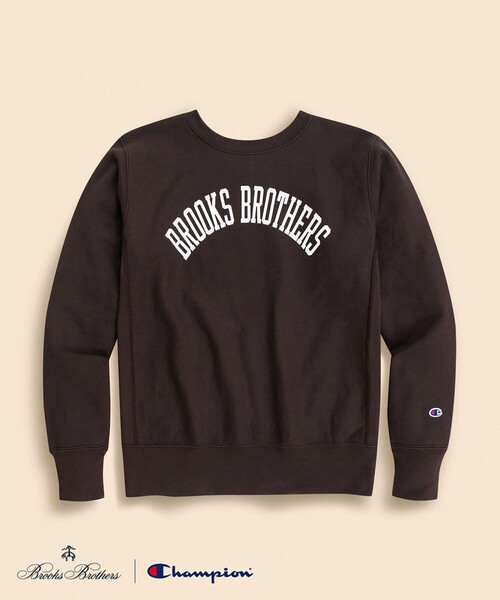 Champion（チャンピオン）の「Brooks Brothers×Champion　USAコットン　ラバープリントロゴ　スウェットシャツ　Made in USA（スウェット・メンズ・ブラウン/ブラック/ネイビー/グレー/ホワイト/グリーン・LARGE/MEDIUM/SMALL）」の4枚目の写真