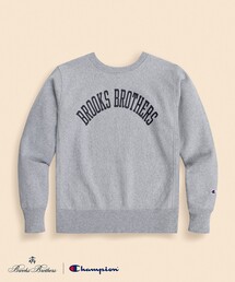 Brooks Brothers×Champion USAコットン ラバープリントロゴ スウェットシャツ Made in USA