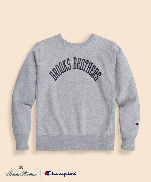 Champion（チャンピオン）の「Brooks Brothers×Champion　USAコットン　ラバープリントロゴ　スウェットシャツ　Made in USA（スウェット・メンズ・ブラウン/ブラック/ネイビー/グレー/ホワイト/グリーン・LARGE/MEDIUM/SMALL）」の3枚目の写真