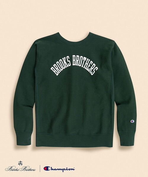 Champion（チャンピオン）の「Brooks Brothers×Champion　USAコットン　ラバープリントロゴ　スウェットシャツ　Made in USA（スウェット・メンズ・ブラウン/ブラック/ネイビー/グレー/ホワイト/グリーン・LARGE/MEDIUM/SMALL）」の5枚目の写真