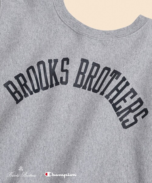 Champion（チャンピオン）の「Brooks Brothers×Champion　USAコットン　ラバープリントロゴ　スウェットシャツ　Made in USA（スウェット・メンズ・ブラウン/ブラック/ネイビー/グレー/ホワイト/グリーン・LARGE/MEDIUM/SMALL）」の10枚目の写真