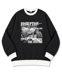 アウトサイド オーバーサイズ 厚手裏毛 リンガー スウェットTシャツ 2色