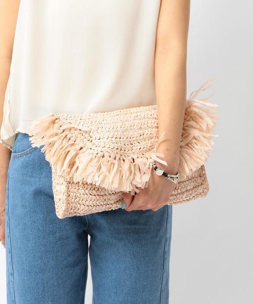 Another Edition（アナザーエディション）の「【WEB店舗限定カラー】2Wayフリンジペーパークラッチバッグ/AEBFC 2Way FRNG PPR CLT◆（クラッチバッグ・レディース・オフホワイト/ベージュ/ライトピンク/ライトブルー・FREE）」の4枚目の写真