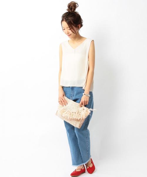 Another Edition（アナザーエディション）の「【WEB店舗限定カラー】2Wayフリンジペーパークラッチバッグ/AEBFC 2Way FRNG PPR CLT◆（クラッチバッグ・レディース・オフホワイト/ベージュ/ライトピンク/ライトブルー・FREE）」の13枚目の写真