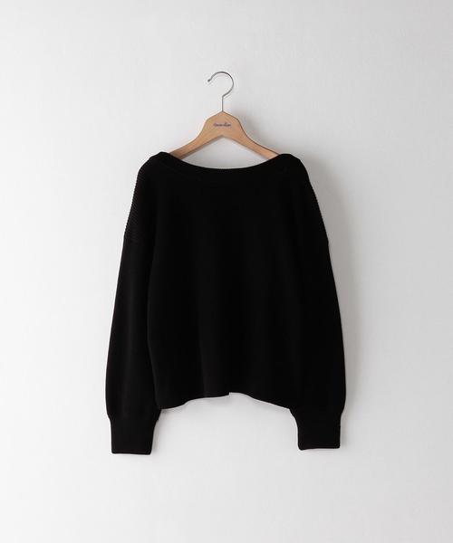 Steven Alan（スティーブンアラン）の「＜Steven Alan＞COTTON AZE WIDE KNIT/ﾆｯﾄ ◆（ニット/セーター・レディース・ブラック/レッド・FREE）」の2枚目の写真