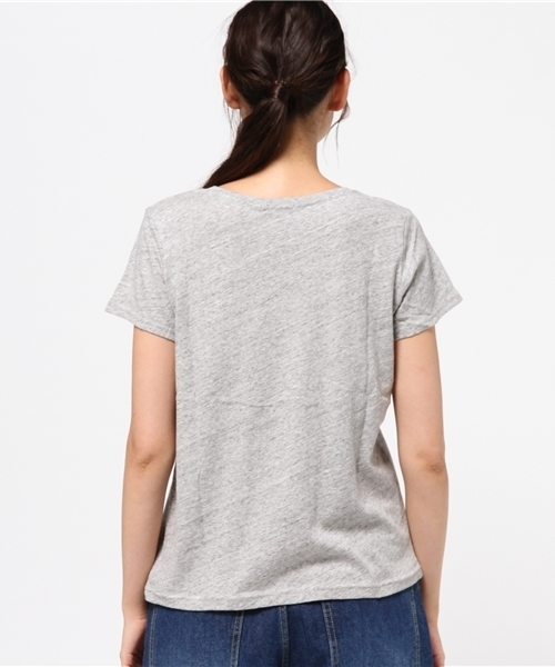NATURAL BEAUTY BASIC（ナチュラルビューティーベーシック）の「フロッキーミッキープリントTシャツ（Tシャツ/カットソー・レディース・ホワイト系その他/グレー/ネイビー・MEDIUM）」の10枚目の写真