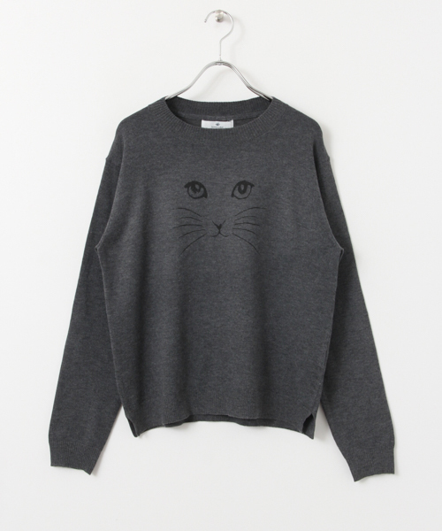 URBAN RESEARCH Sonny Label（アーバンリサーチサニーレーベル）の「Sonny Label ネコプリントニットプルオーバー（ニット/セーター・レディース・ネイビー/ピンク/グレー・FREE）」の18枚目の写真