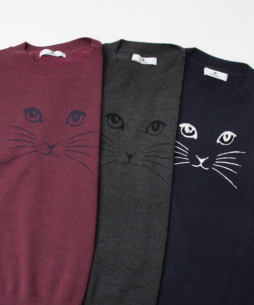 URBAN RESEARCH Sonny Label（アーバンリサーチサニーレーベル）の「Sonny Label ネコプリントニットプルオーバー（ニット/セーター・レディース・ネイビー/ピンク/グレー・FREE）」の7枚目の写真