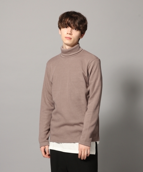 HARE(ハレ)の「タートルスムースニットソー(HARE)(ニット/セーター・メンズ・ホワイト/ブラウン/ワインレッド/ブラック・SMALL/LARGE/MEDIUM)」の1枚目の写真