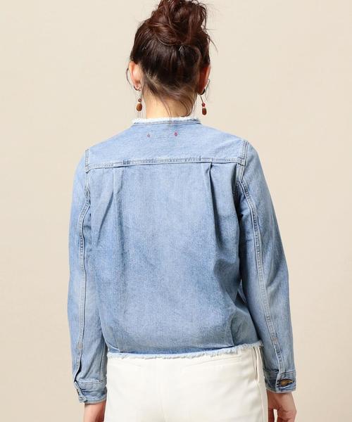 RED CARD TOKYO（レッドカード）の「＜RED CARD＞カットオフ Gジャケット ◆（デニムジャケット・レディース・ネイビー・1）」の2枚目の写真