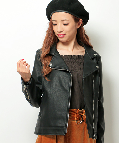 VENCEEXCHANGE（ヴァンスエクスチェンジ）の「合皮ライダースブルゾン（ライダースジャケット・レディース・ブラック・MEDIUM）」の10枚目の写真