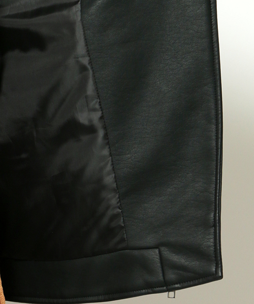 VENCEEXCHANGE（ヴァンスエクスチェンジ）の「合皮ライダースブルゾン（ライダースジャケット・レディース・ブラック・MEDIUM）」の3枚目の写真
