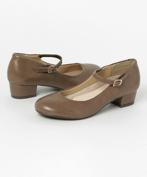 byあしながおじさん（バイアシナガオジサン）の「〈byあしながおじさん〉　ストラップパンプス（パンプス・レディース・ワイン/ブラック系その他/ベージュ/ブラック/クリアブラック/レッド/アッシュ/ワインレッド/クリアレッド/ライトベージュ/グリーン・24.0cm/22.5cm/24.5cm/23.5cm/23.0cm）」の6枚目の写真