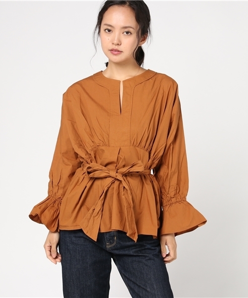 plage（プラージュ）の「NE QUITTEZ PAS リボンシャツ◆（シャツ/ブラウス・レディース・キャメル・FREE）」の2枚目の写真