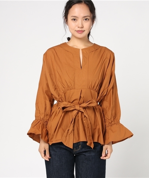 plage（プラージュ）の「NE QUITTEZ PAS リボンシャツ◆（シャツ/ブラウス・レディース・キャメル・FREE）」の5枚目の写真