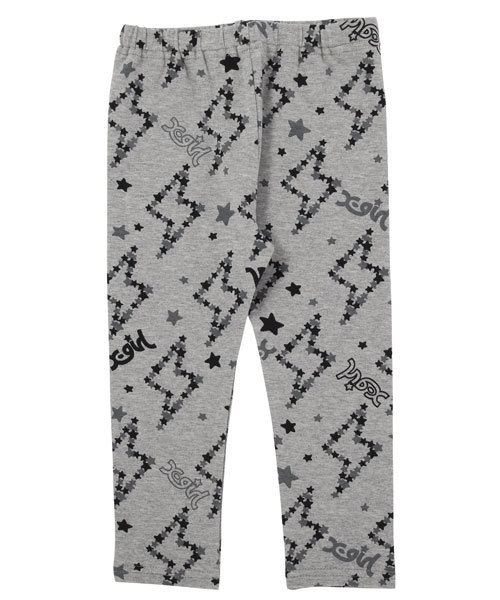 X-girl Stages（エックスガールステージス）の「“LIGHTNING  &  STAR”  LEGGINGS (4T～6T)（レギンス/スパッツ・キッズ・アッシュグレー/イエロー/ピンク・4T/5T/6T）」の2枚目の写真