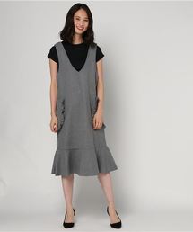 MERLOT | フリルビッグポケットジャンパースカート2453(ワンピース)