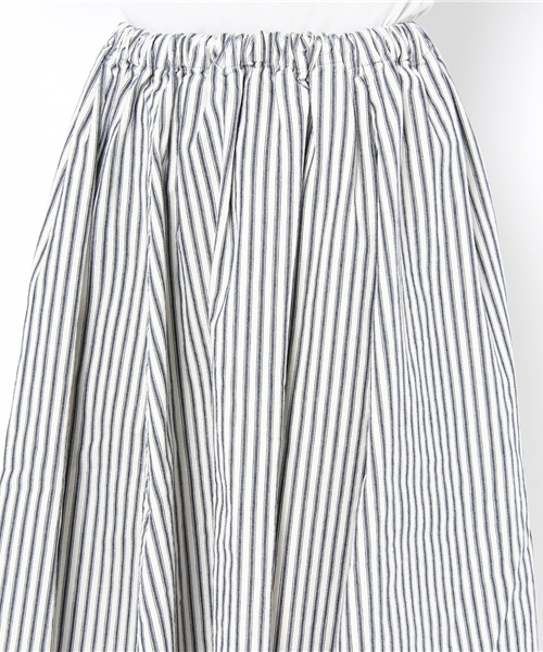 BEAMS BOY（ビームスボーイ）の「BEAMS BOY / インディゴ ストライプ サーキュラー 1051CL（スカート・レディース・ホワイト・ONE SIZE）」の4枚目の写真