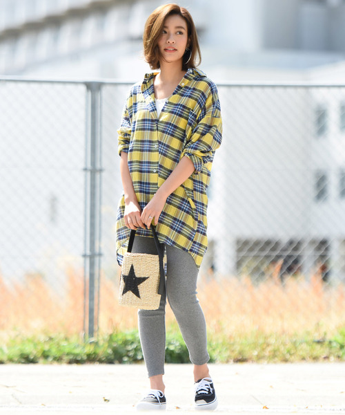 LIPSTAR（リップスター）の「チュニックチェックシャツ（シャツ/ブラウス・レディース・ブラウン系その他/イエロー系その他/レッド系その他・M）」の11枚目の写真